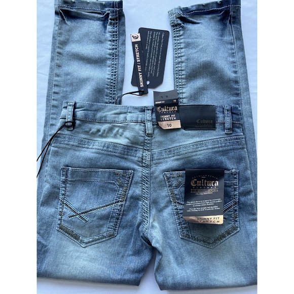 Cultura New York Pants Womens 10 Light Denim Jeans Skinny Mid Rise Super Flex - Picture 7 of 16